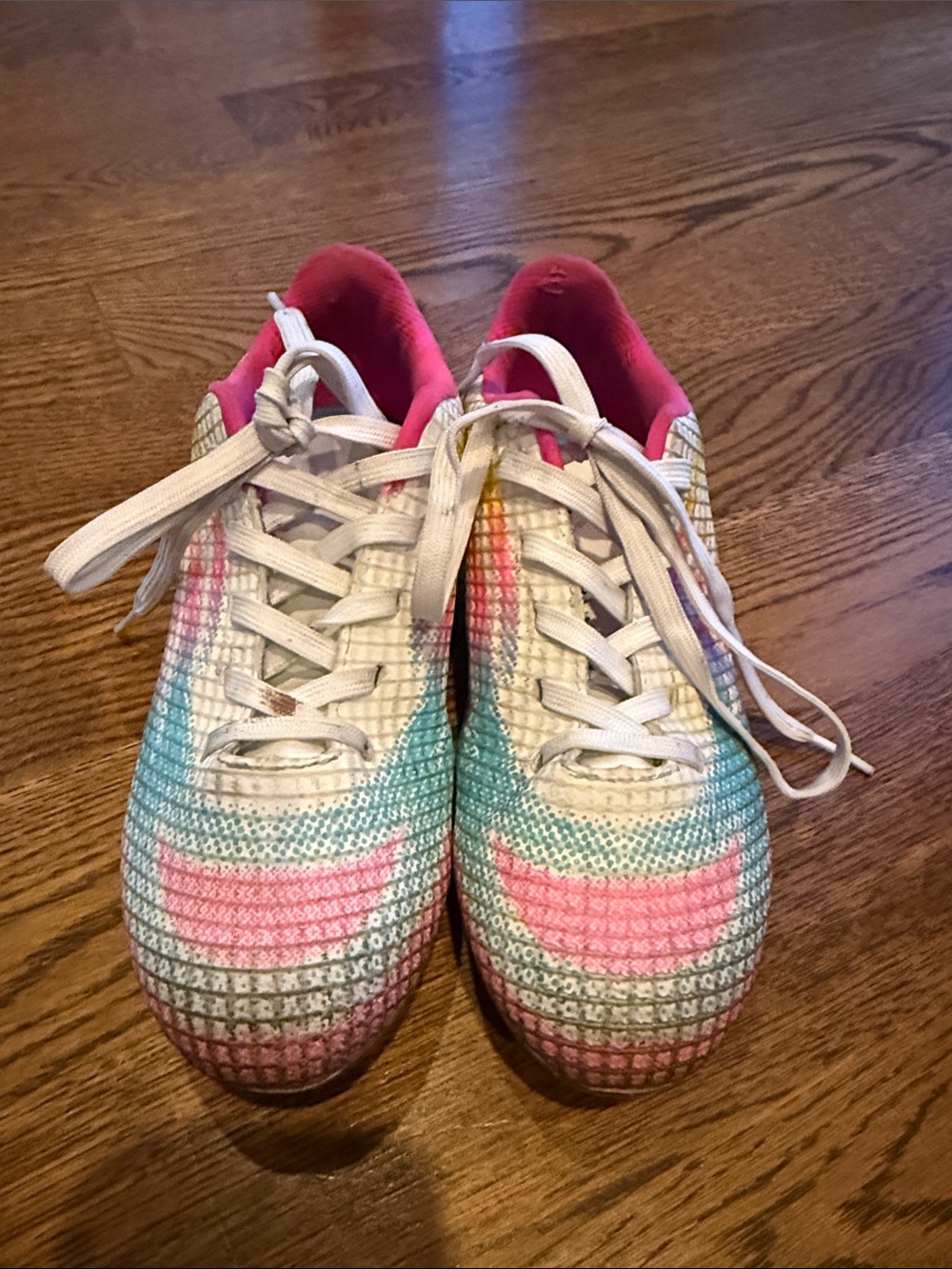 Girls Multicolor Cleats - Pink & Teal